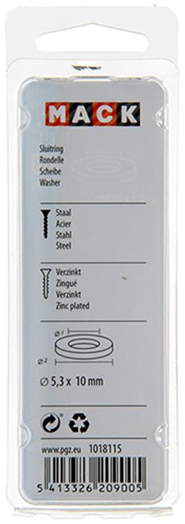 Afbeelding laden in galerijviewer, Mack 1018115 - sluitring staal verzinkt 200 st 5,3 x 10 mm | 10 stuks