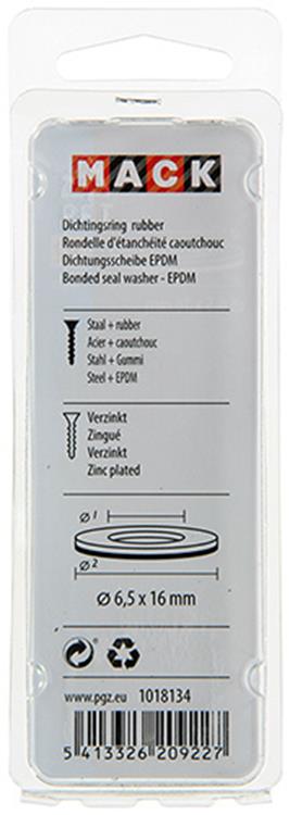 Afbeelding laden in galerijviewer, Mack 1018134 - dichtingsring rubber verzinkt 40 st 6,5 x 16 mm | 5 stuks