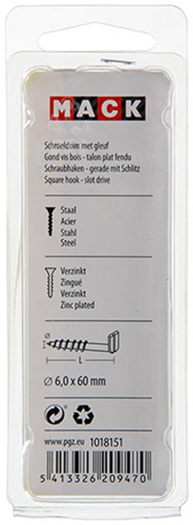 Afbeelding laden in galerijviewer, Mack 1018151 - schroefduim met gleuf verzinkt12 st 6,0 x 60 mm | 5 stuks