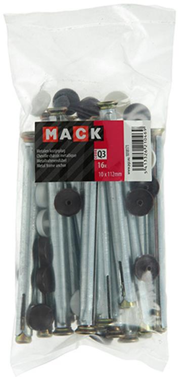 Afbeelding laden in galerijviewer, Mack 1018171 - metalen kozijnplug staal verzinkt 16 st 10 x 110 mm | 5 stuks