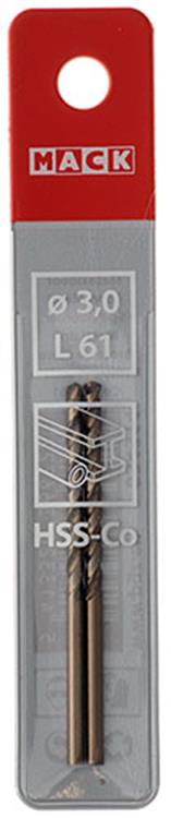 Afbeelding laden in galerijviewer, Mack 1018422 - metaalboor hss co5% din 338 ø 3,0 x 61 mm 2st | 5 stuks