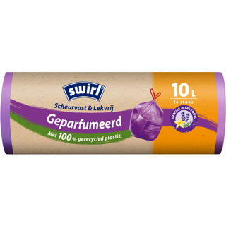 Load image into Gallery viewer, Swirl pedaalemmerzakken met trekband geparfumeerd vanille-lavendel 10l 14 stuks