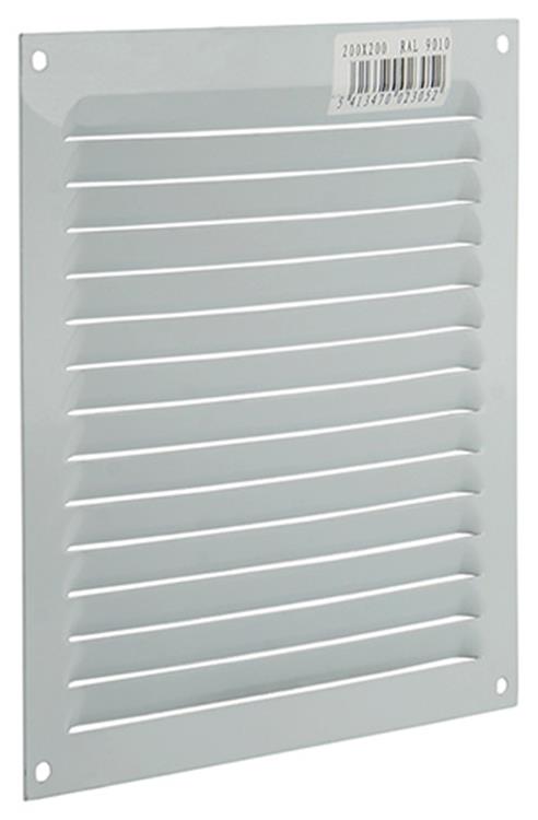 Afbeelding laden in galerijviewer, Renson 1015069 - schoepenrooster plat alu wit 200x200mm | 10 stuks