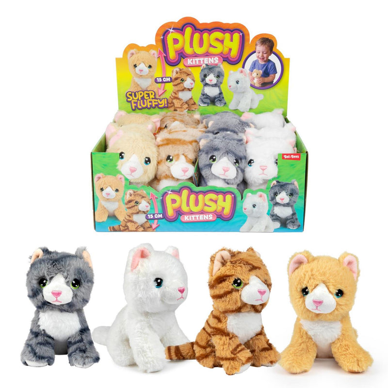 Laden Sie das Bild in Galerie -Viewer, Toi-toys pluche kat -kitten- 15cm 4ass