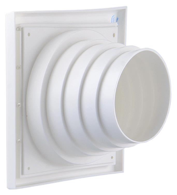 Afbeelding laden in galerijviewer, Renson 1006385 - dampkaprooster 4 klep 742 dia pvc ral 9010 ø100-130 | 2 stuks