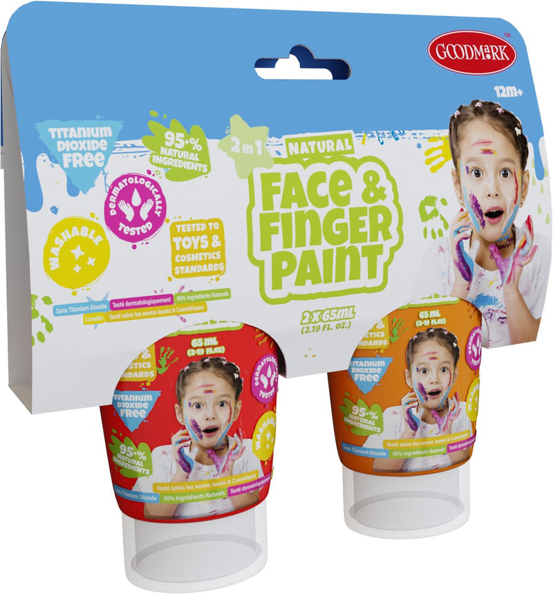 Afbeelding laden in galerijviewer, Natural face fingerpaint tube - rood en oranje, 2x65ml - schmink