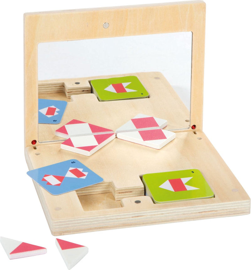 Afbeelding laden in galerijviewer, Small foot - houten symmetriespel met spiegel educatief