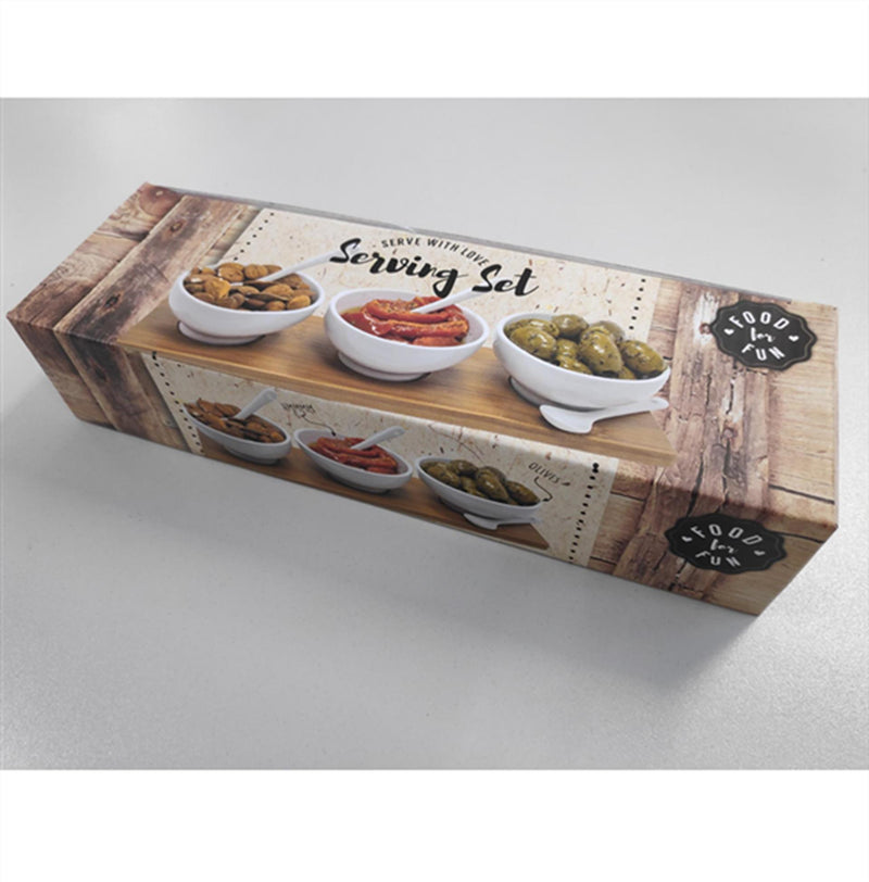 Load image into Gallery viewer, Food for fun aperitief set 7-delig met houten plank