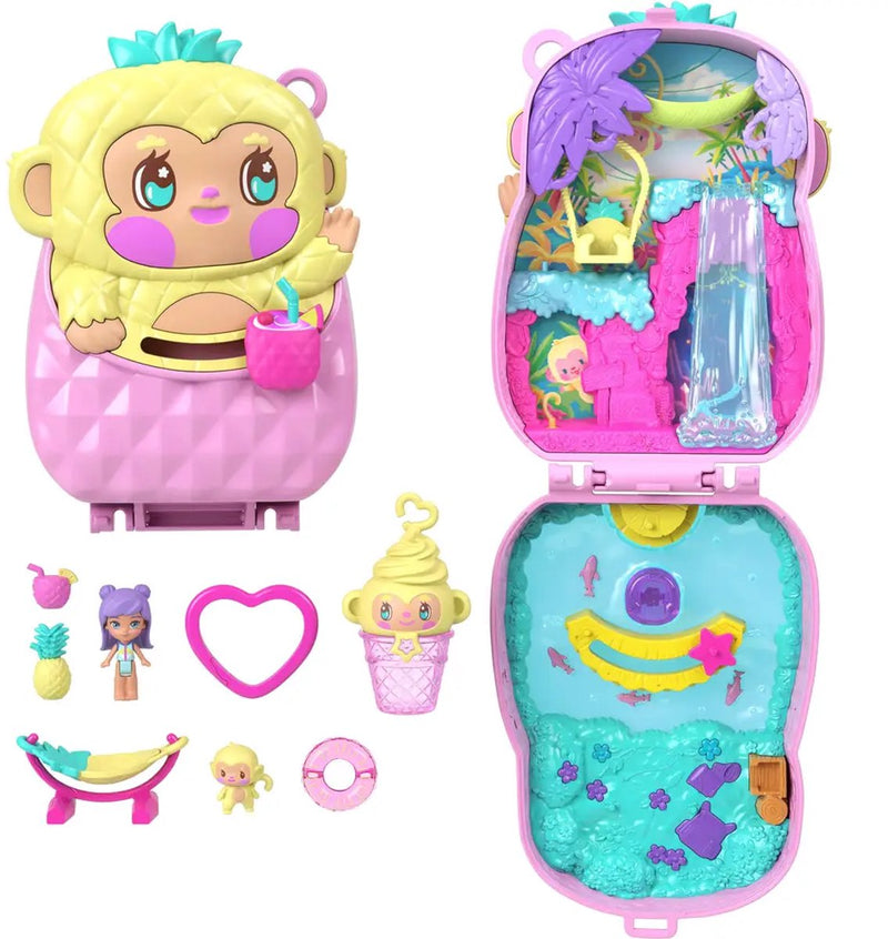 Afbeelding laden in galerijviewer, Polly pocket compact speelset ananas en aapje