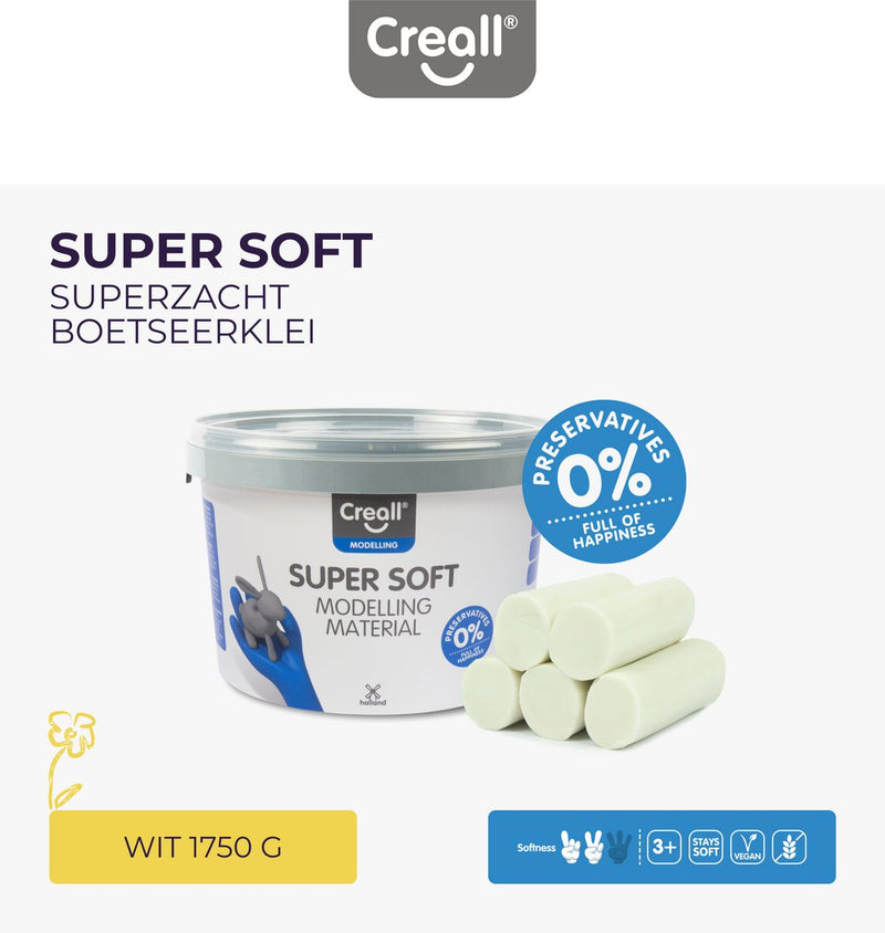 Afbeelding laden in galerijviewer, Creall supersoft klei wit, 1750gr.