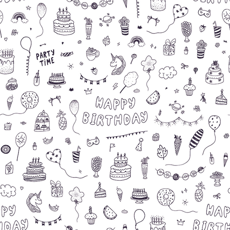 Load image into Gallery viewer, Rotolux Inpakpapier Inkleurbaar Eenhoorn Party, 4 mtr.