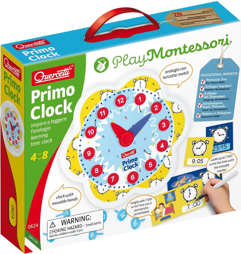 Afbeelding laden in galerijviewer, Quercetti leerklok primo clock junior karton 51-delig