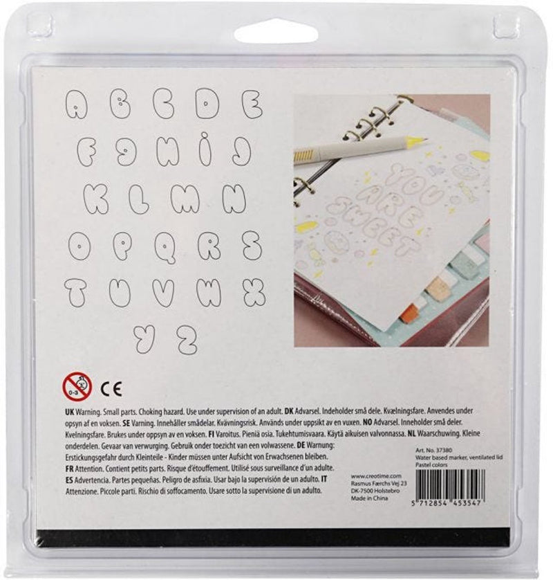 ギャラリービューアに画像をロードする, Creativ company handletter stiften pastelkleuren, 12st. dubbelzijdig