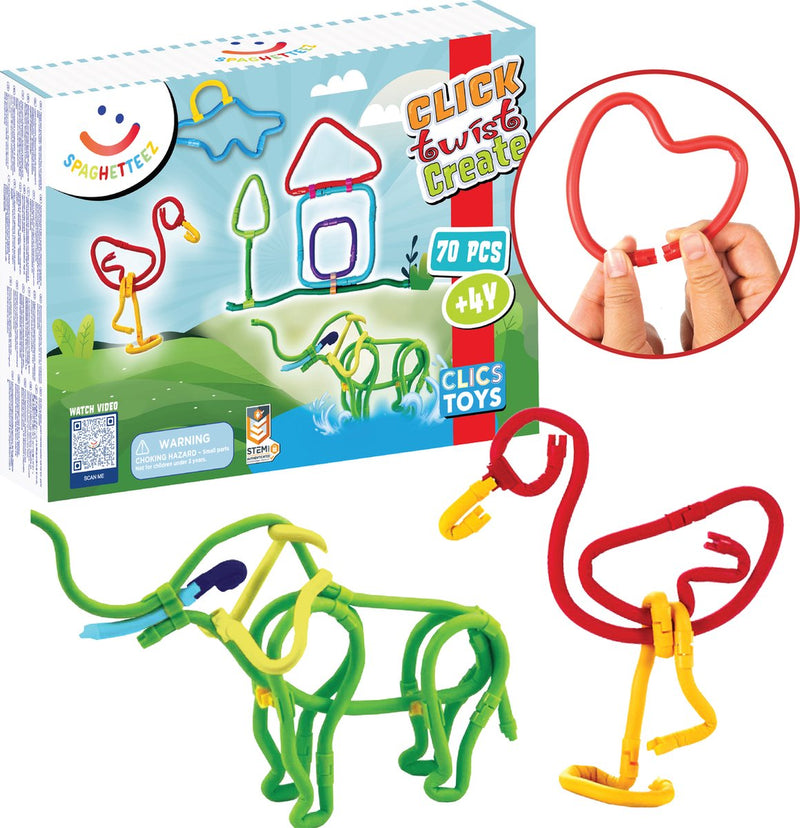 Afbeelding laden in galerijviewer, Spaghetteez 70stuks set- flexibele bouwstaafjes- speelgoed 4,5,6,7,8 jaar jongens en meisjes- knutselen meisjes jongens- constructie speelgoed- montessori speelgoed- educatief speelgoed