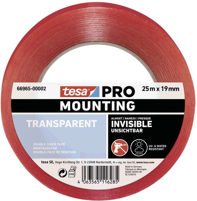 Laden Sie das Bild in Galerie -Viewer, Tesa professional tesa montagetape montagepro transparant 66965 25 m x 19 mm - 6696...