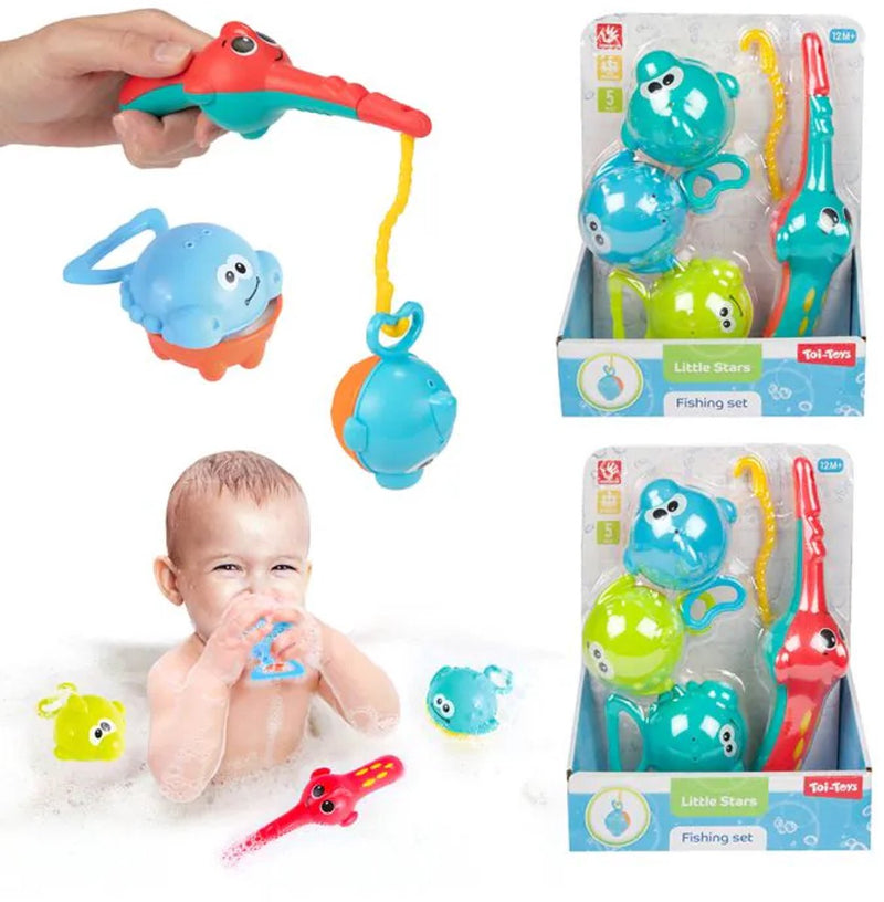 ギャラリービューアに画像をロードする, Toi-toys little stars badspeelgoed vishengel met 3 vissen, 4dlg.