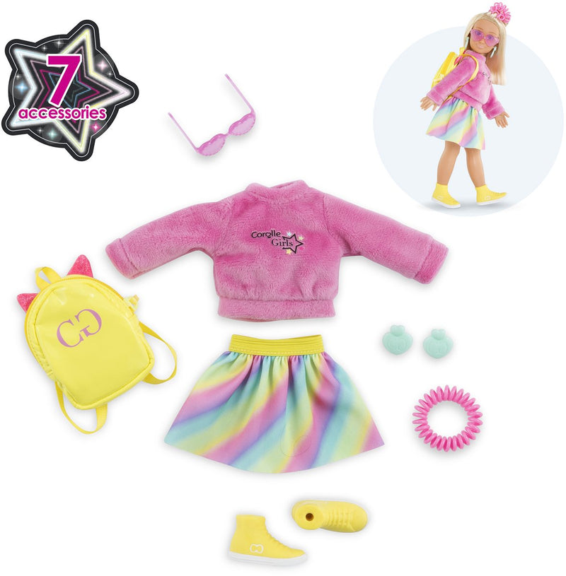 ギャラリービューアに画像をロードする, Corolle poppenkleertjes fluo set - kleurrijke dressing room accessoires.