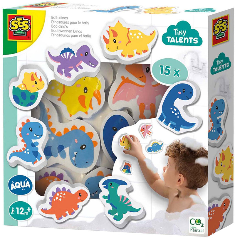 ギャラリービューアに画像をロードする, Ses creative - tiny talents - bad dino’s set - foam dino’s - plakken op natte tegels - stimuleert fantasie - veilig badspeelgoed - creatief spelen - dinosaurus speelgoed