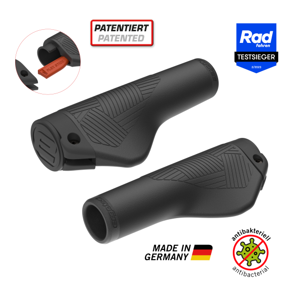 Afbeelding laden in galerijviewer, Ergotec handvatten eg-active flex lang lang zwart