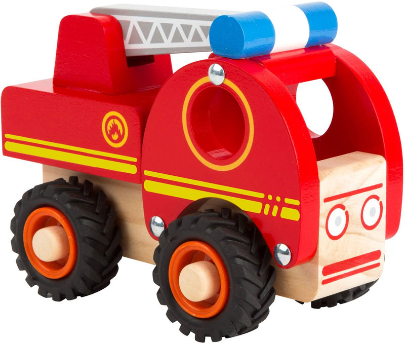 Afbeelding laden in galerijviewer, Small foot - houten brandweerwagen met ladder