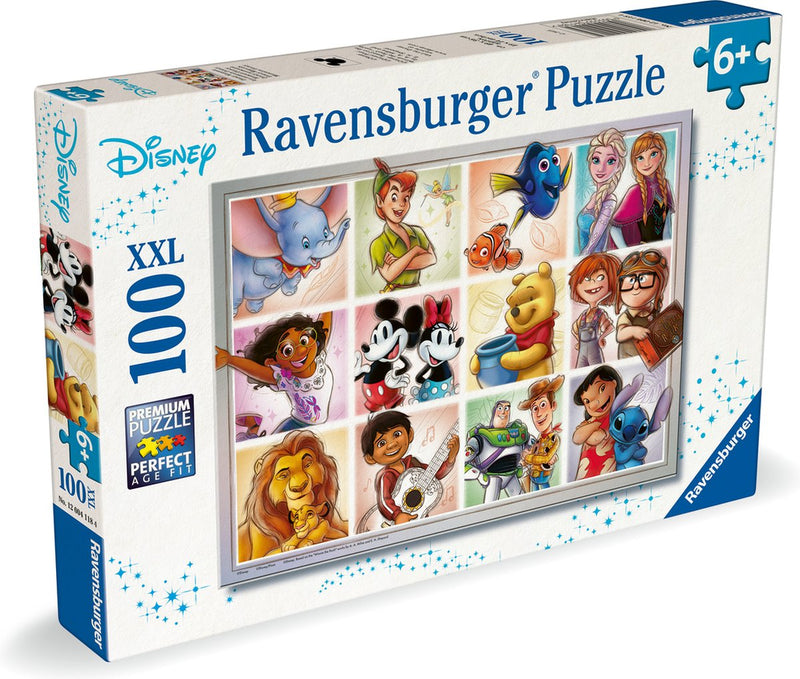 Afbeelding laden in galerijviewer, Ravensburger puzzel - disney multi character - 100 xxl stukjes
