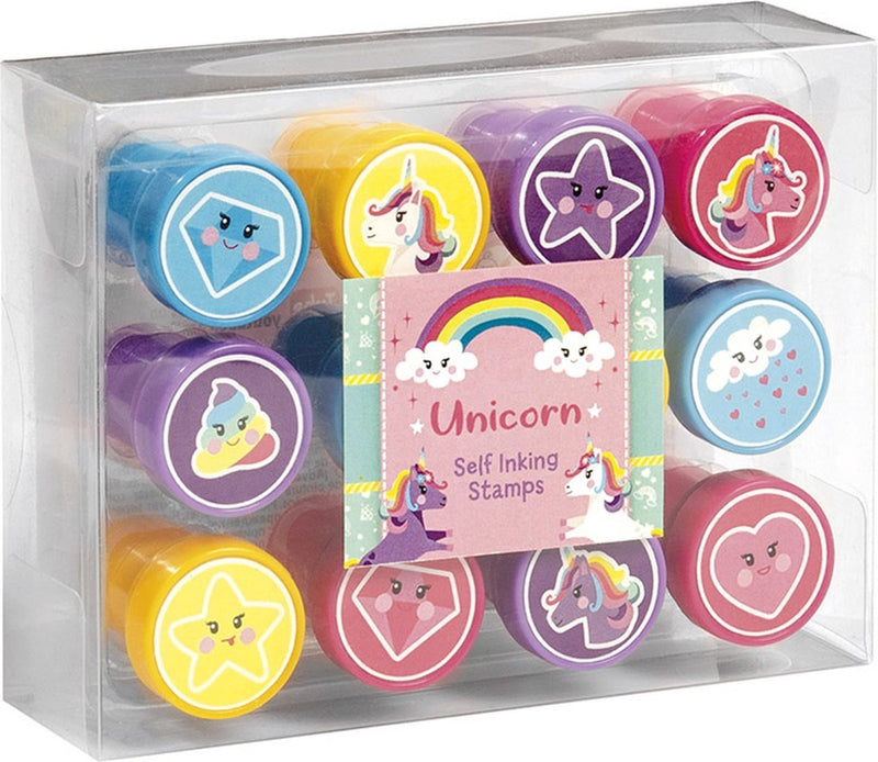 ギャラリービューアに画像をロードする, Totum stempels unicorn junior 12 stuks zelfinktend - creatief speelgoed junior meisjes vanaf 3 jaar - stempelen knutselen kaarten maken cadeau tip
