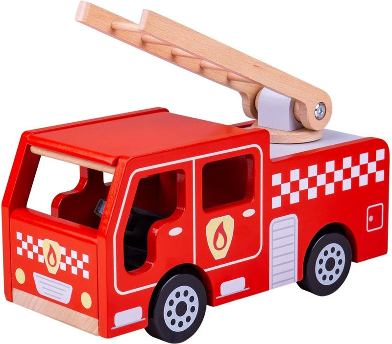 Afbeelding laden in galerijviewer, Bigjigs houten brandweerwagen