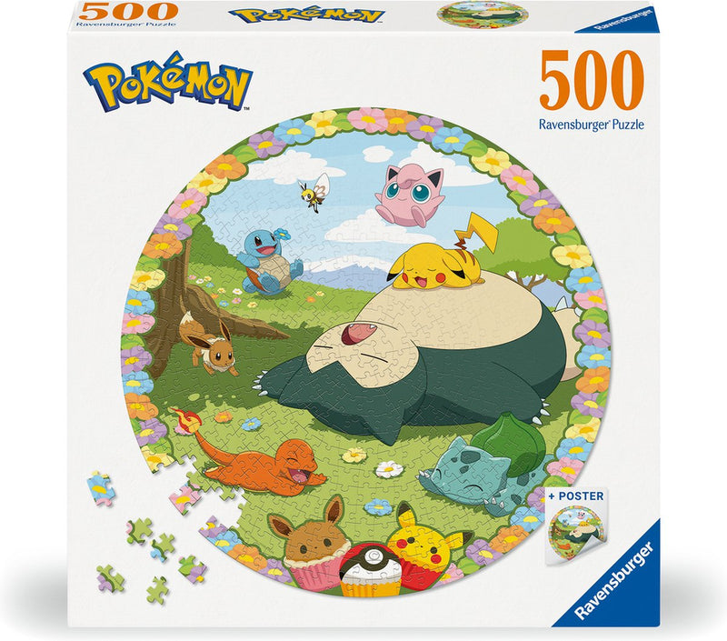 Afbeelding laden in galerijviewer, Ravensburger round puzzle pokémon - ronde legpuzzel - 500 stukjes