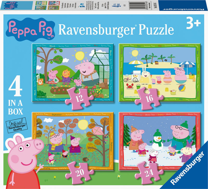 ギャラリービューアに画像をロードする, Ravensburger puzzel peppa pig: 4 seizoenen - 12+16+20+24 stukjes