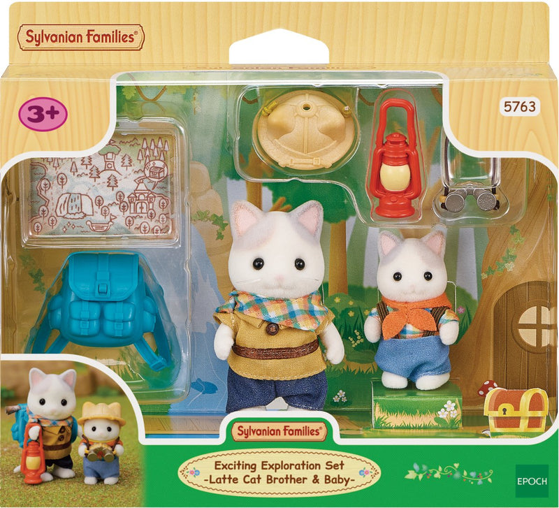 Chargez l'image dans la visionneuse de la galerie, Sylvanian families 5763 duo avonturiers - latte kat broer en baby- fluweelzachte speelfiguren