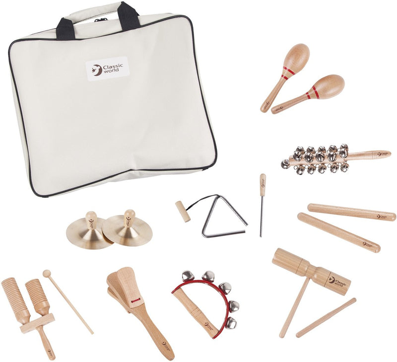 Afbeelding laden in galerijviewer, Classic world muziekinstrumenten met opbergtas 9-delig