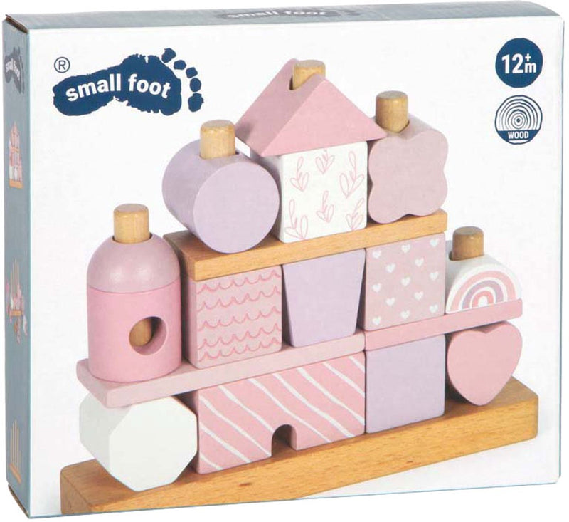 ギャラリービューアに画像をロードする, Small foot - houten stapelhuis roze - 18dlg.