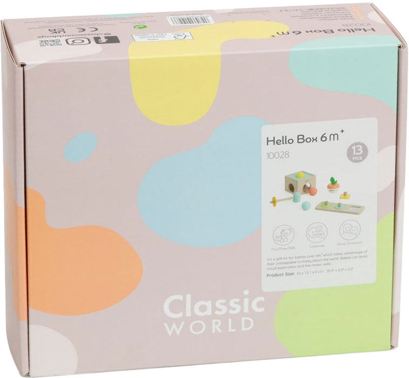 Afbeelding laden in galerijviewer, Classic world houten speelgoed box baby 6-12 maanden educatief.