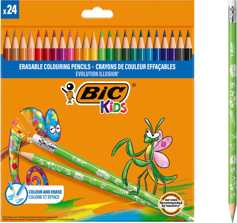 Laden Sie das Bild in Galerie -Viewer, Bic kids illusion - kleurpotloden - kinderen en volwassenen - verschillende kleuren - potlood - 24 stuks