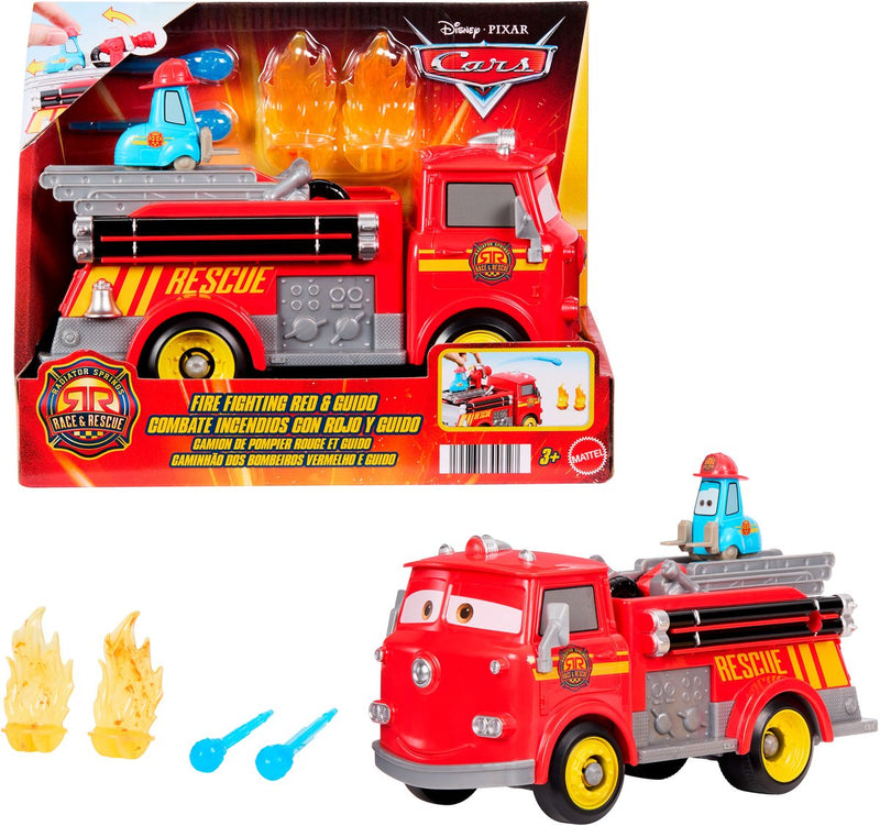 ギャラリービューアに画像をロードする, Mattel disney en pixar cars radiator springs racen en redden - brandweer - red en guido speelset