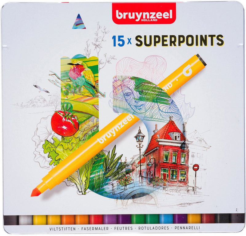 Afbeelding laden in galerijviewer, Bruynzeel viltstiften superpunt, 15st.