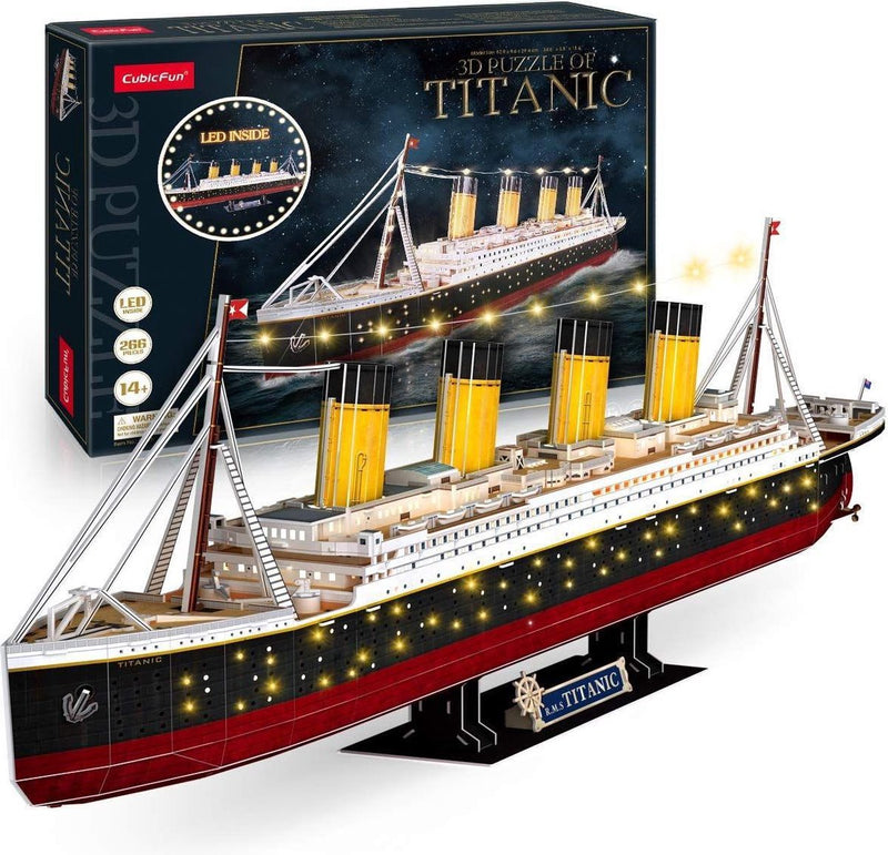 Afbeelding laden in galerijviewer, Cubic fun 3d puzzel titanic met led verlichting - 266st.