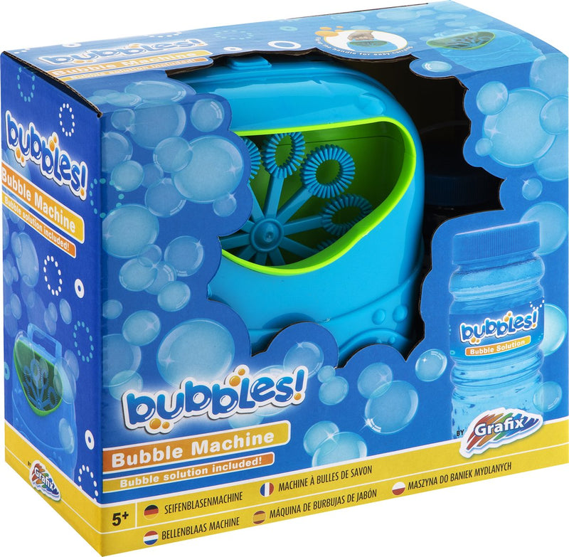 Afbeelding laden in galerijviewer, Grafix bubble machine - draagbare bellenblaasmachine voor kinderen met bubble solution inbegrepen - honderden bubbels in verschillende maten en vormen - geschikt voor 5 jaar en ouder - perfect voor feestjes en buitenplezier