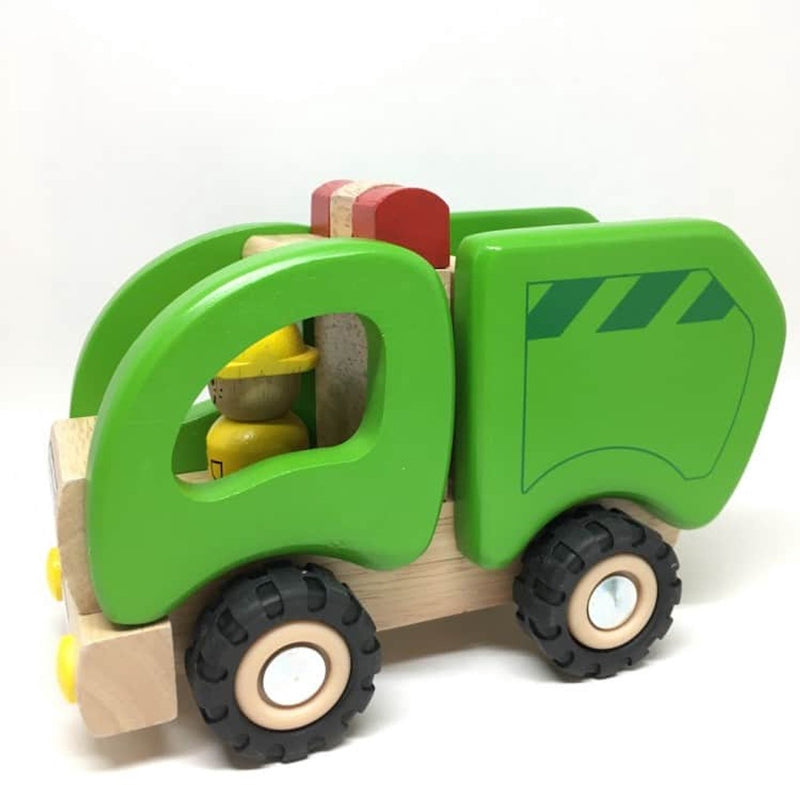 Afbeelding laden in galerijviewer, Goki houten vuilniswagen