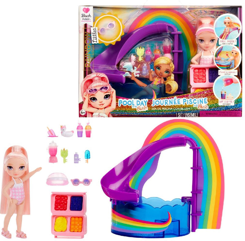 Afbeelding laden in galerijviewer, Rainbow high pop kleine zwembaddag met blush speelset