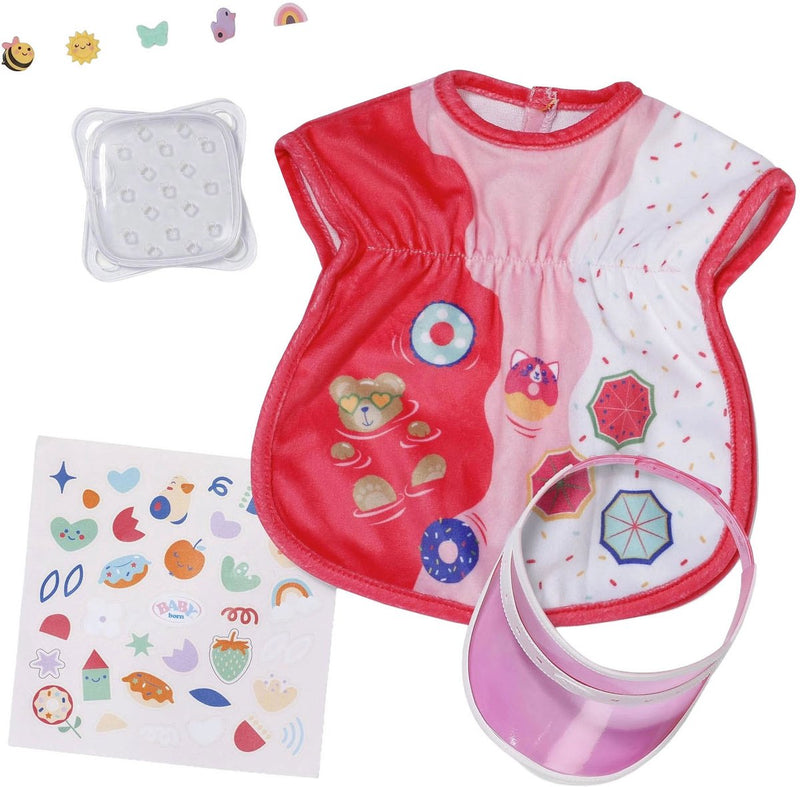Chargez l'image dans la visionneuse de la galerie, Baby born poppen strandoutfit multicolor met zonnebescherming.