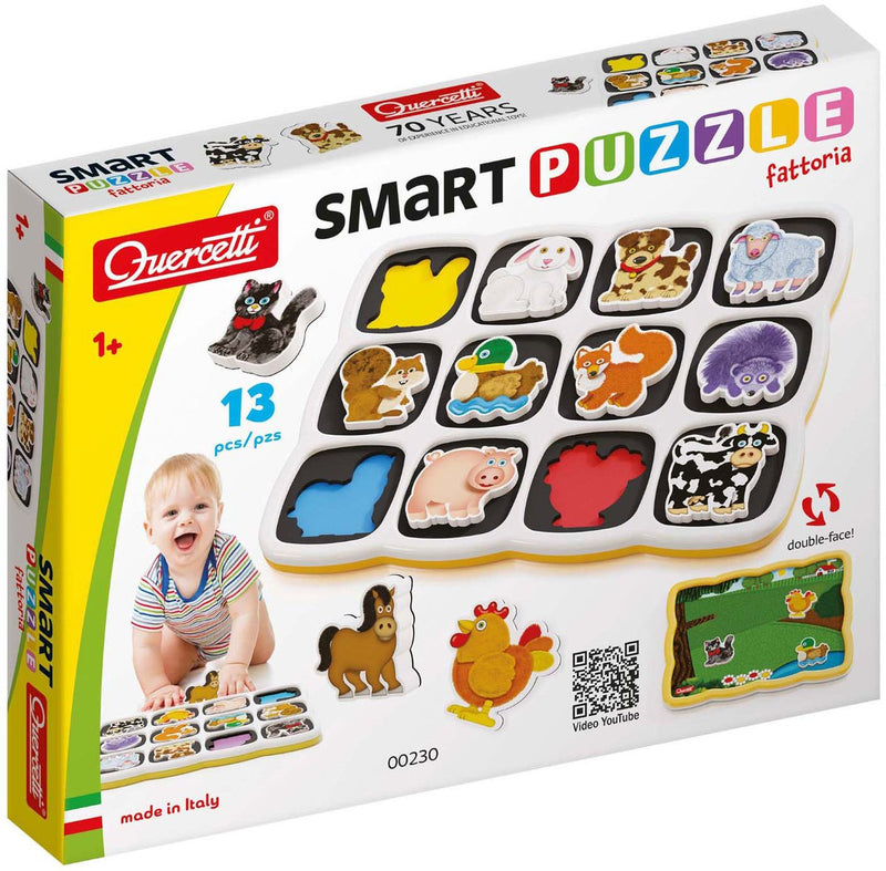 Afbeelding laden in galerijviewer, Quercetti vormenpuzzel boerderij junior 12 stukjes