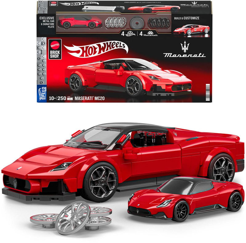 Cargue la imagen en el visor de la galería, Mattel brick shop hot wheels speed serie - maserati mc20 - bouwspeelgoed - 250 onderdelen