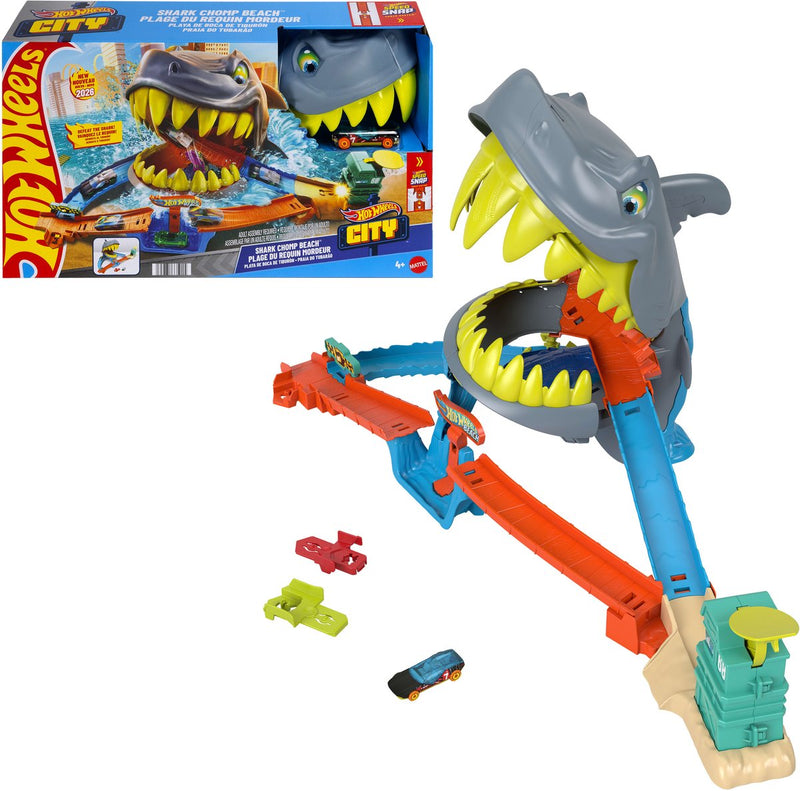 Afbeelding laden in galerijviewer, Hot wheels city plage shark chomp racebaan