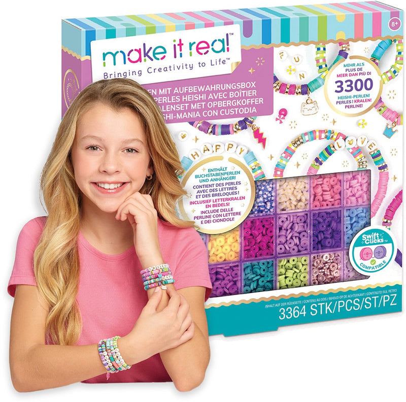 Afbeelding laden in galerijviewer, Make it real - heishi craze kralenset met opbergkoffer - maak gepersonaliseerde heishi armbanden