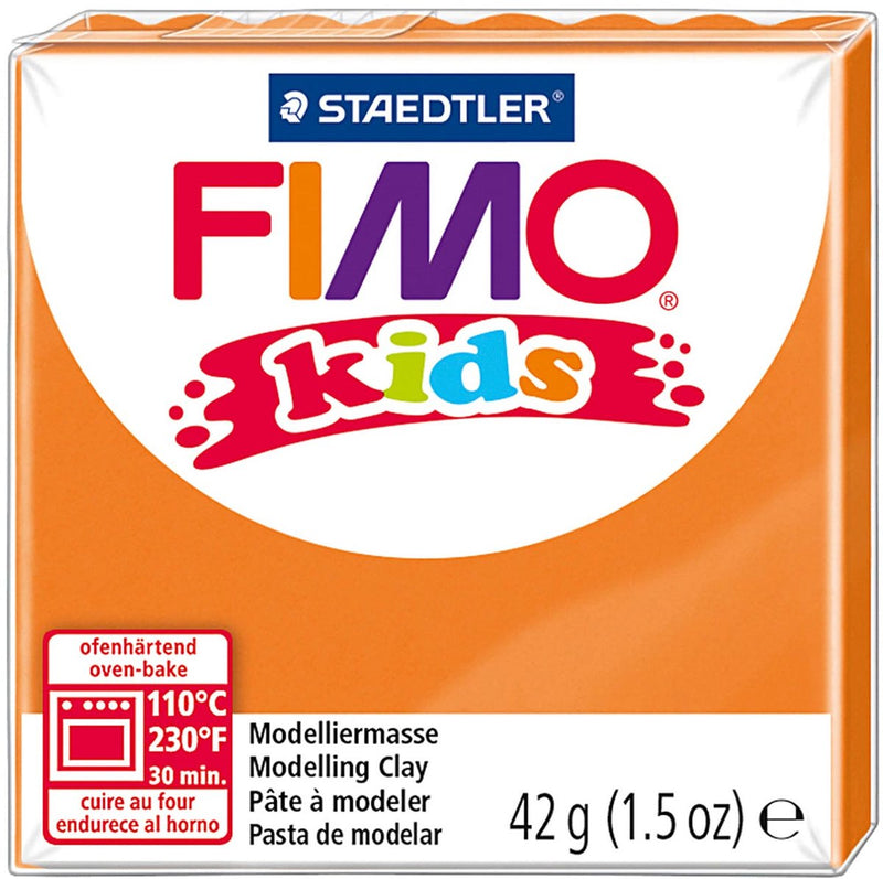 Afbeelding laden in galerijviewer, Fimo kids 8030 - ovenhardende boetseerklei - blokje 42 g - oranje
