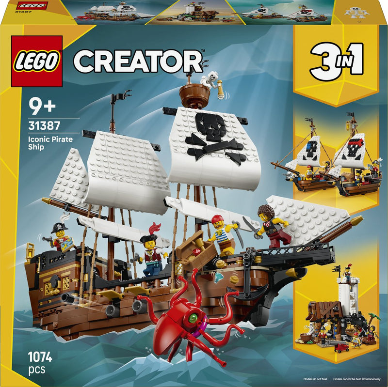 Laden Sie das Bild in Galerie -Viewer, Lego creator 3in1 klassiek piratenschip piraten boot speelgoed voor kinderen 31387