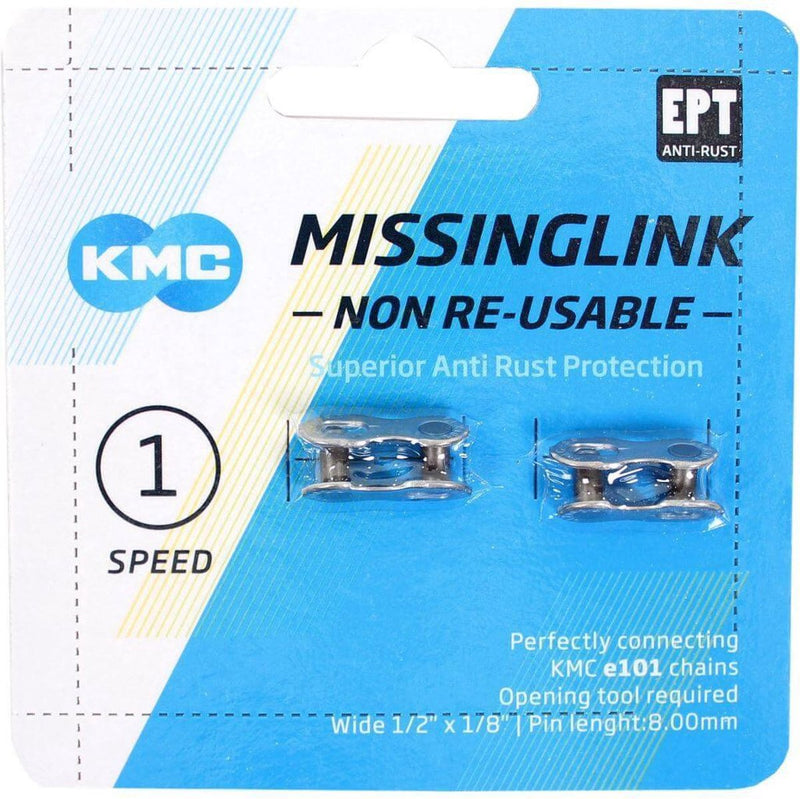 Afbeelding laden in galerijviewer, KMC Sluitschakel MissingLink e101NR EPT zilver single v(2)