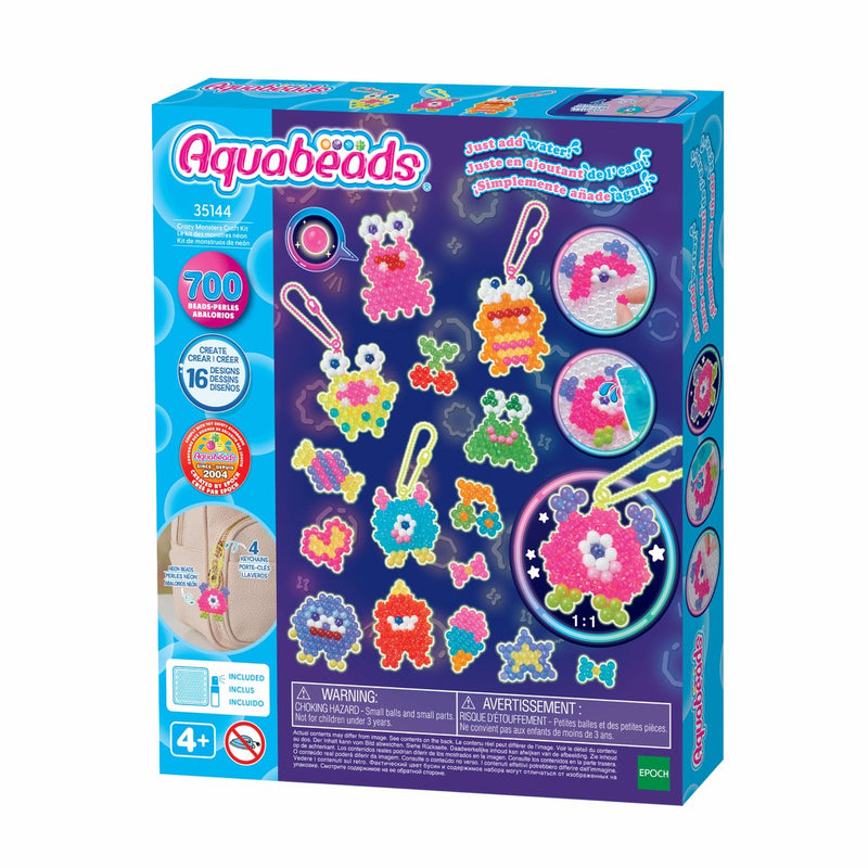 Afbeelding laden in galerijviewer, Aquabeads neon gekke monsters set- kleurrijke parels die magisch aan elkaar plakken door water