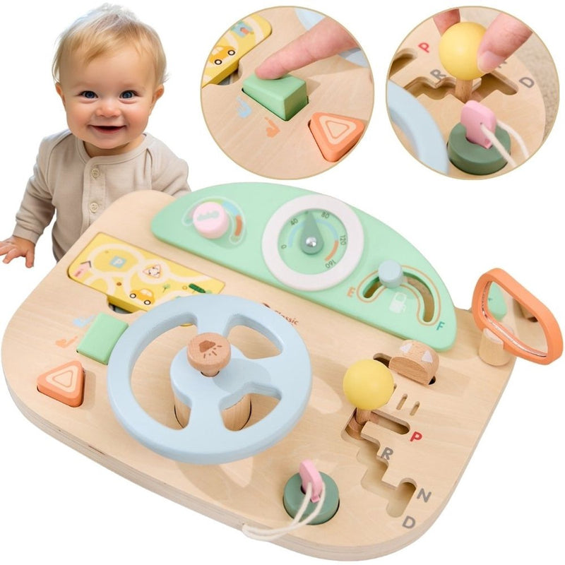 Chargez l'image dans la visionneuse de la galerie, Classic world houten speelgoed stuurwiel met accessoires voor kinderen.